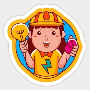 Electrician Woman Sticker